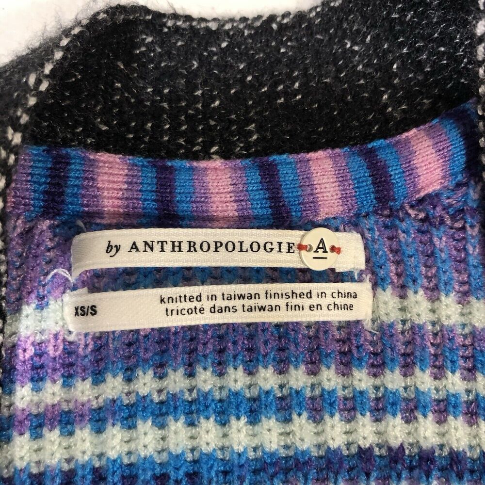 Anthropologie Space Dyed Longline Cardigan Size XS / S Open Knitted Viscose - Picture 3 of 8